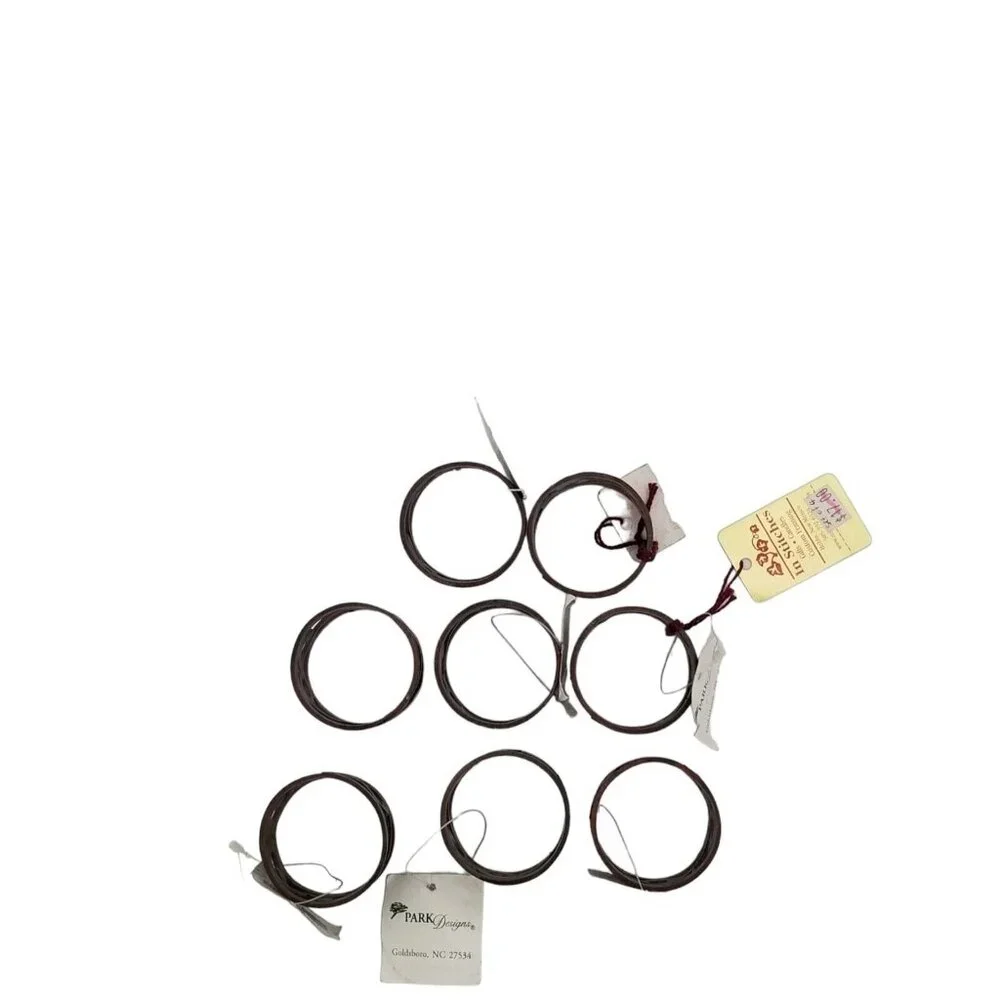 Napkin Ring Holders Set of 8 Metal Cut-Out‎ Scroll Burl Brown Pierced